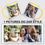 Personalised Picture Mug Custom 1–10 Images Zig Zar Design Photo & Text  For Gift - Image 2