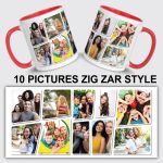 Personalised Picture Mug Custom 1–10 Images Zig Zar Design Photo & Text  For Gift - Image 11