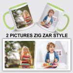 Personalised Picture Mug Custom 1–10 Images Zig Zar Design Photo & Text  For Gift - Image 3