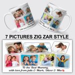 Personalised Picture Mug Custom 1–10 Images Zig Zar Design Photo & Text  For Gift - Image 8