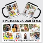 Personalised Picture Mug Custom 1–10 Images Zig Zar Design Photo & Text  For Gift - Image 9