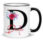 Personalised Initial Name Mug Coloured Inner Handle Custom Coffee Tea Cup Gift - Image 7