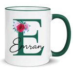 Personalised Initial Name Mug Coloured Inner Handle Custom Coffee Tea Cup Gift - Image 6