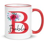 Personalised Initial Name Mug Coloured Inner Handle Custom Coffee Tea Cup Gift - Image 5