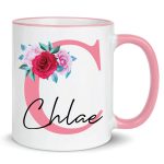 Personalised Initial Name Mug Coloured Inner Handle Custom Coffee Tea Cup Gift - Image 4