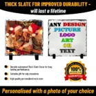 Personalised Custom Photo Slate Picture Natural Rock Heart Gift Square 20 x 20CM - Image 2