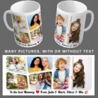 Custom Personalised Mug 11oz 1-10 Picture Cup Gift Any Occasion Text Logo Design
