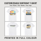Personalised Custom T Shirt Design Photo Text Print Birthday Present Tee Gift