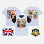 Custom Photo Text T-Shirt Personalised Birthday Unique Gift Idea Present Men