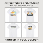 Personalised Custom T Shirt Design Photo Text Print Birthday Present Tee Gift