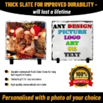 Personalised Custom Photo Slate Picture Natural Rock Heart Gift Square 20 x 20CM - Image 2