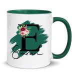 Personalised Mug, Coloured Inner and Handle Mug Stylish Initial with Name, Gift for Valentine’s - Image 6
