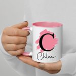 Personalised Mug, Coloured Inner and Handle Mug Stylish Initial with Name, Gift for Valentine’s - Image 13
