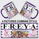 Personalised Mug, Coloured Inner and Handle Mug Stylish Initial with Name, Gift for Birthday - Image 5