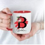 Personalised Mug, Coloured Inner and Handle Mug Stylish Initial with Name, Gift for Valentine’s - Image 14