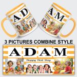 Personalised Mug, Coloured Inner and Handle Mug Stylish Initial with Name, Gift for Birthday - Image 6