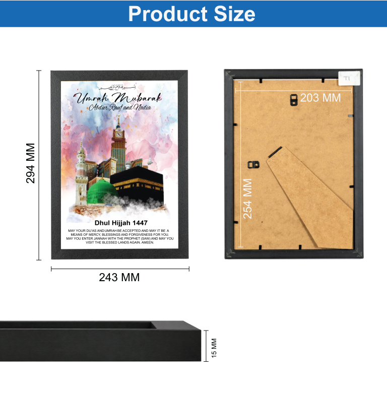 Personalised Photo Frame with Any Photo Pictures Text Logo For Umrah