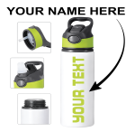 Personalised Water Bottle 600 ml Custom Name Stainless Steel Insulated Straw Lid