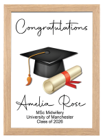 Personalised Photo Frame with Any Photo Pictures Text Logo For Graduation