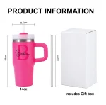 Mint green 14oz stainless steel insulated tumbler for kids