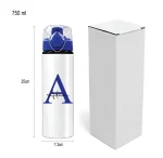 aluminium water bottle with custom name and initials