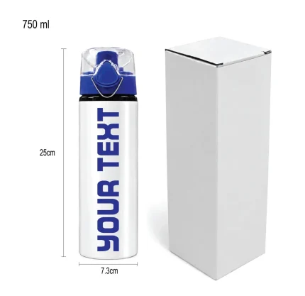 Personalised aluminium water bottle with custom text