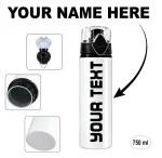 customised black aluminium water bottle with custom text