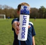 Personalised aluminium water bottle with custom text
