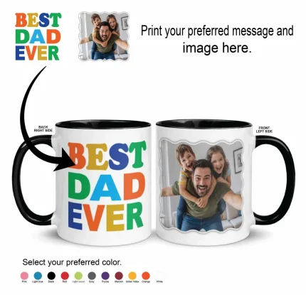 Custom photo Color Black mug