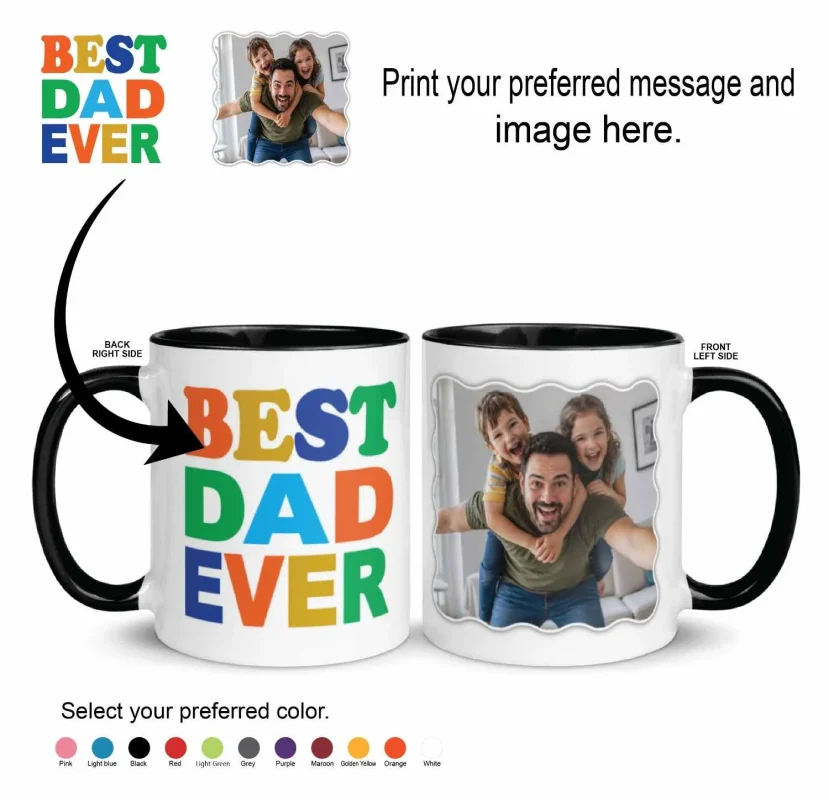 Custom photo Color Black mug