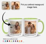 Personalised light green inner-colour mug