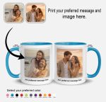 Personalised light blue inside colour mug