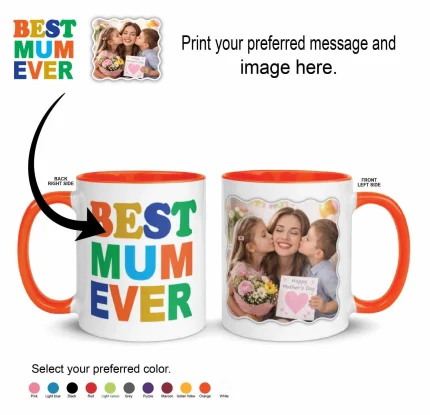 Custom mug featuring a personalised family photo