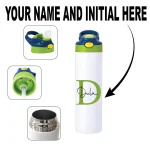 Light green personalised water bottle