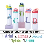 Personalised water bottle with custom name design