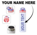 Personalised pink water bottle with custom text